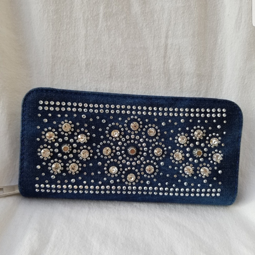 Jean rhinestone wallet. Like new
